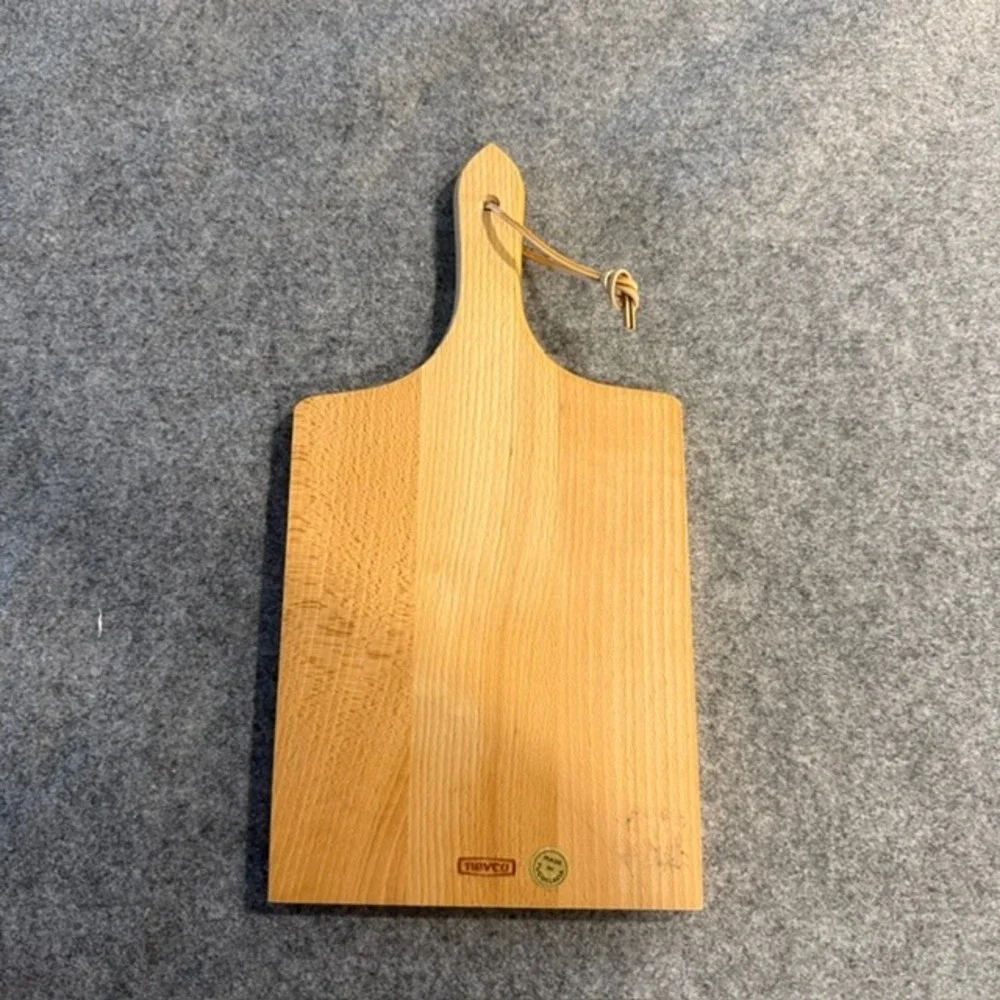 Retro Nevco Cutting Board Small Tan Excellent Vintage Yugoslavia Spice Graphic
